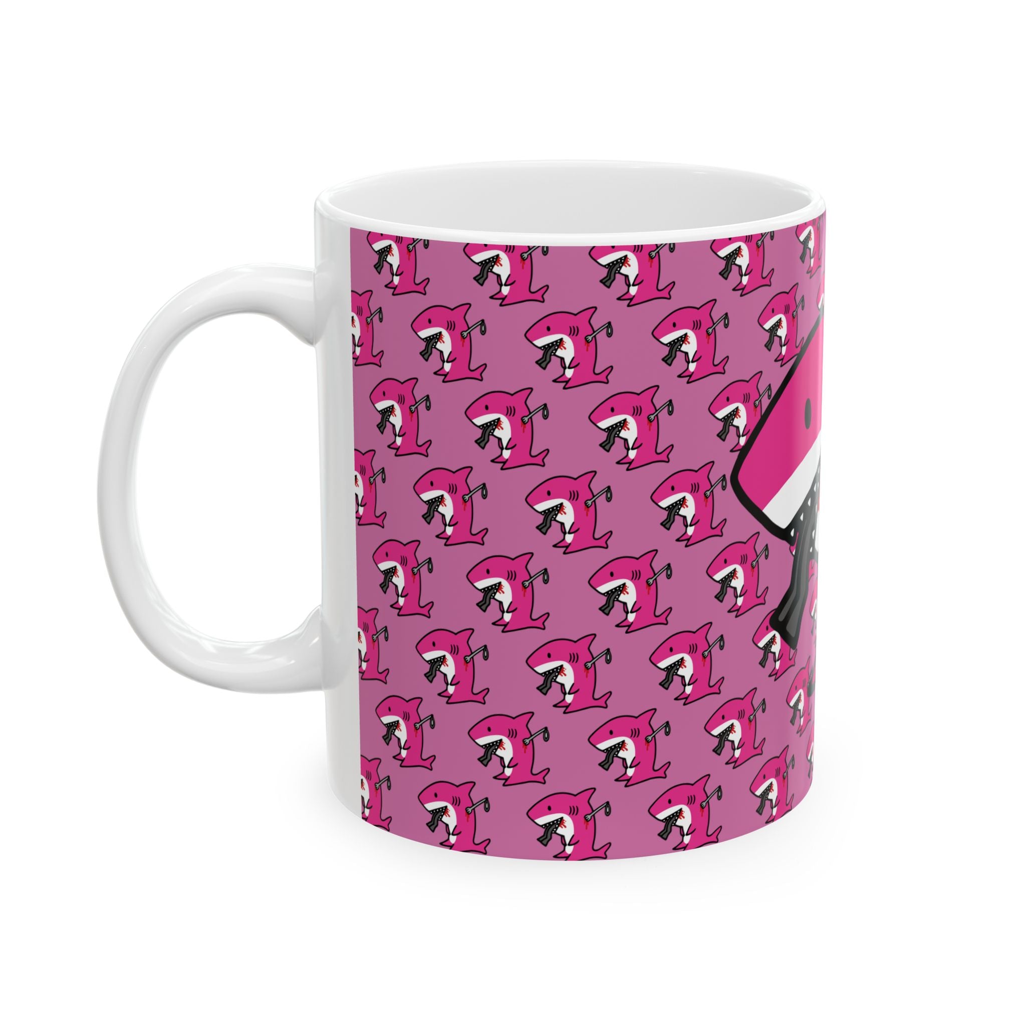 Pink Slit Gill Ceramic Mug, (11oz, 15oz)
